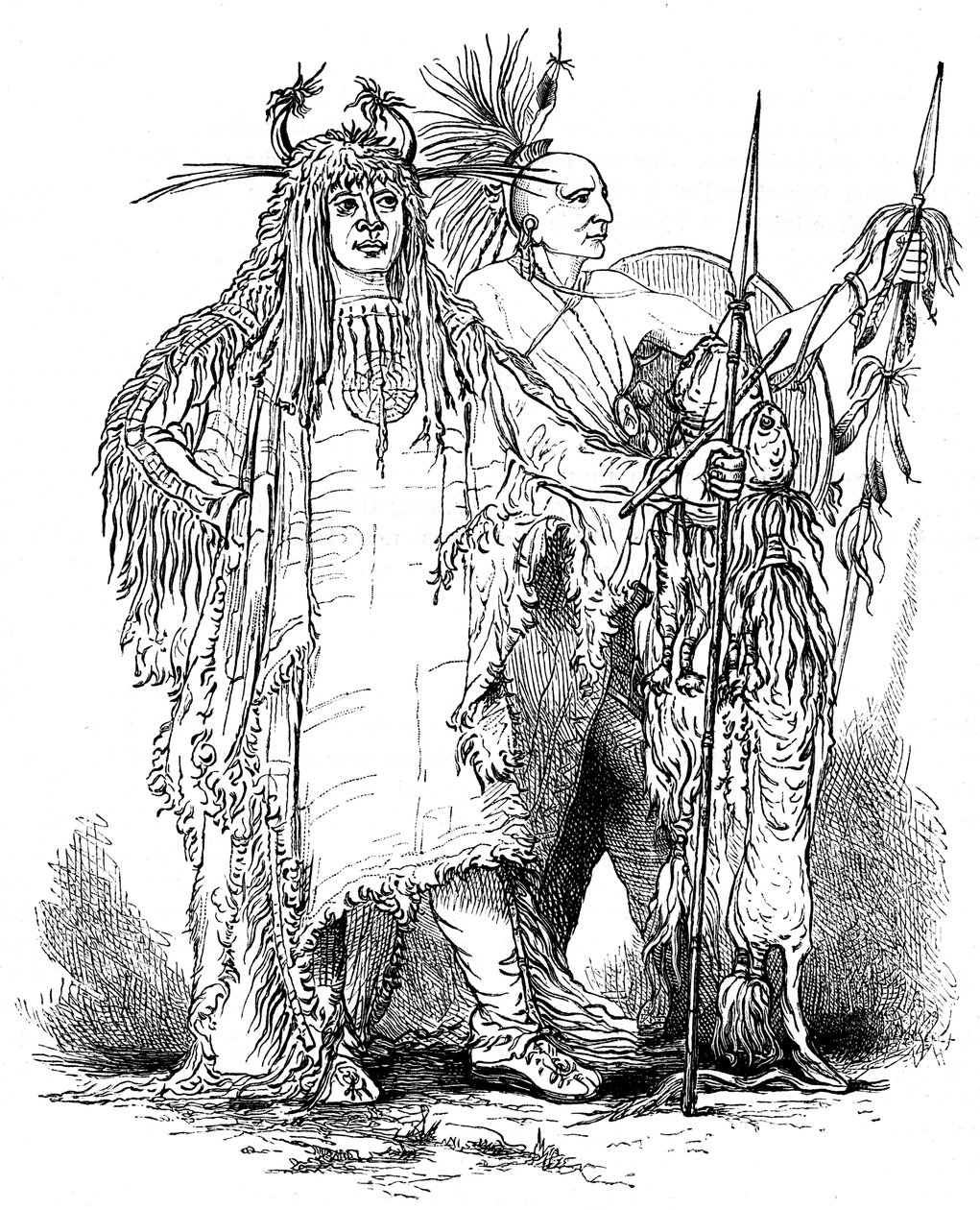 Gruppe af grænseindianere, ca. slutningen af det 18. århundrede c1880 af Unbekannt
