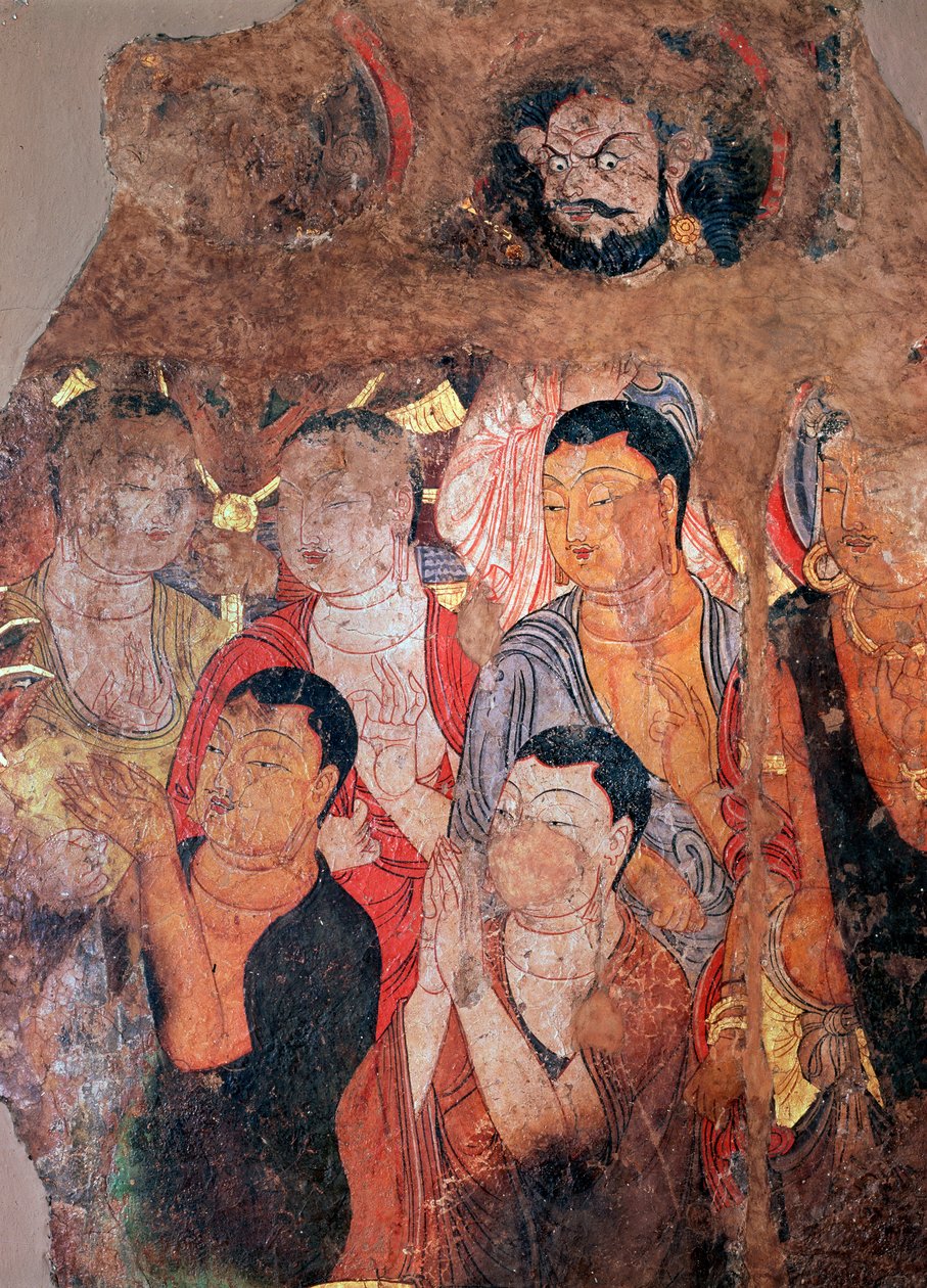 Gruppe af munke og Bodhisattvaer, 9.-10. århundrede af Unbekannt