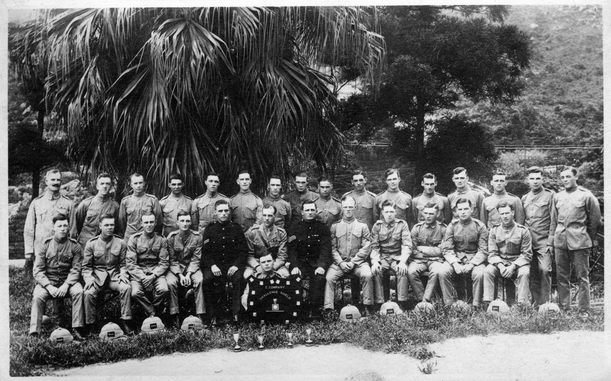 Gruppeportræt af C-kompagni, 2. bataljon Kings Regiment, Irak, 1926 af Unbekannt