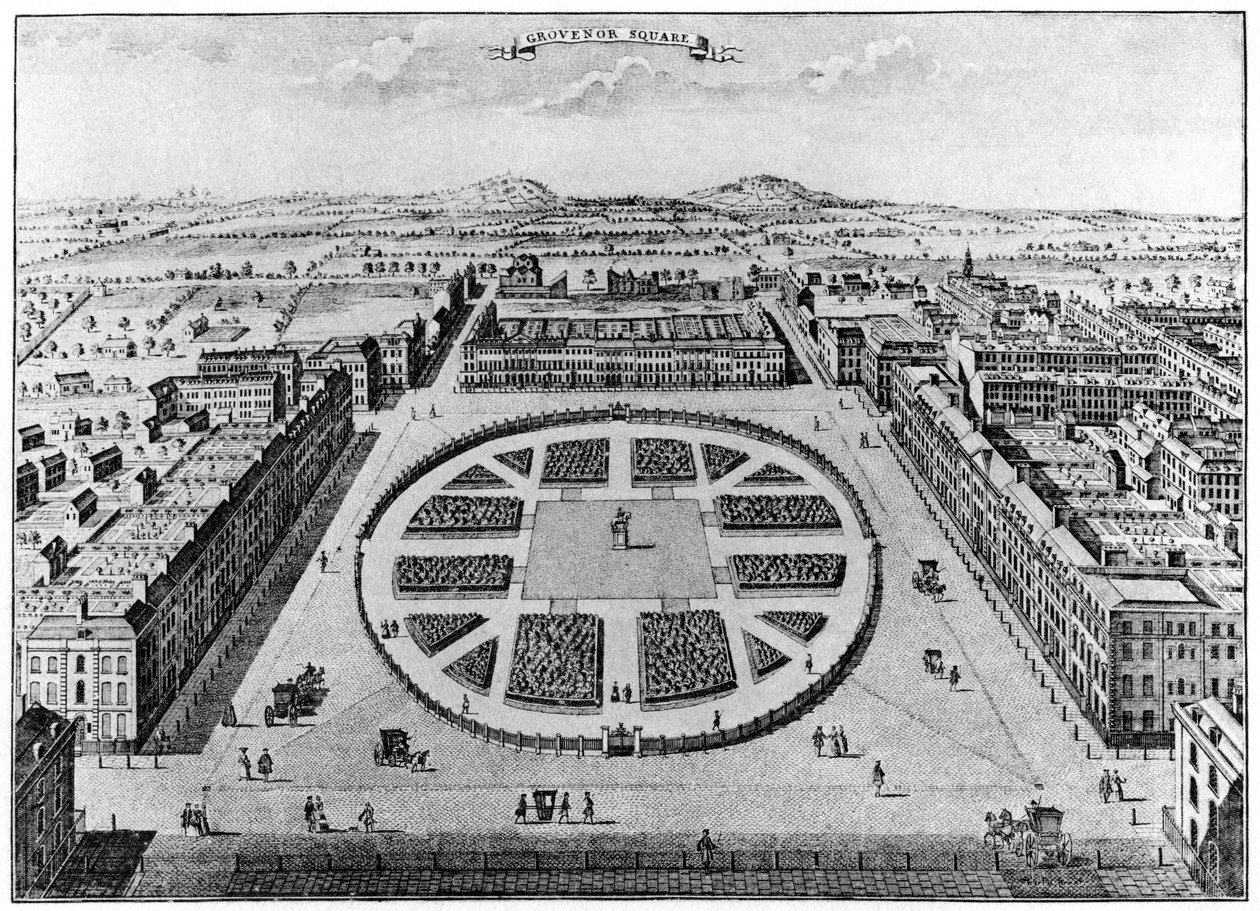 Grosvenor Square, London, 1700-tallet 1907 af Unbekannt
