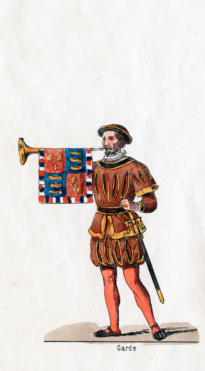 Vagt, kostumedesign til Shakespeares skuespil, Henry VIII, 1800-tallet af Unbekannt