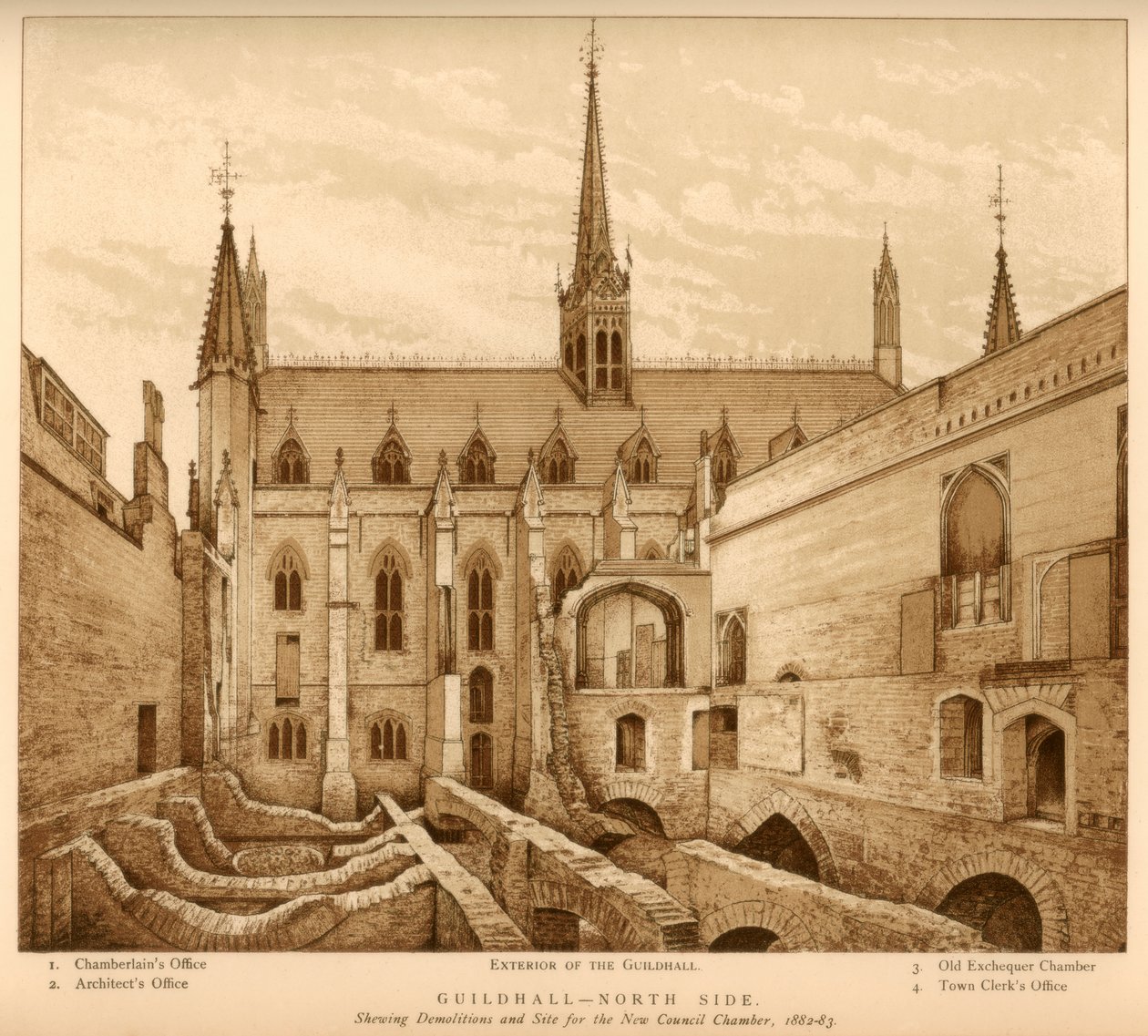 Guildhall North Side, City of London, 1882-1883 1886 af Unbekannt