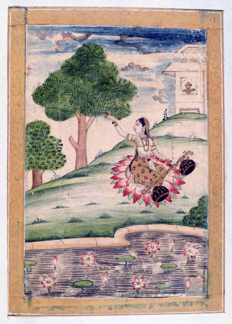 Gujari Ragini, Ragmala Album, School of Rajasthan, 1800-tallet af Unbekannt