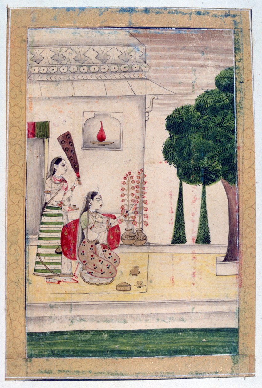 Gunakali Ragini, Ragamala Album, School of Rajasthan, 1800-tallet af Unbekannt