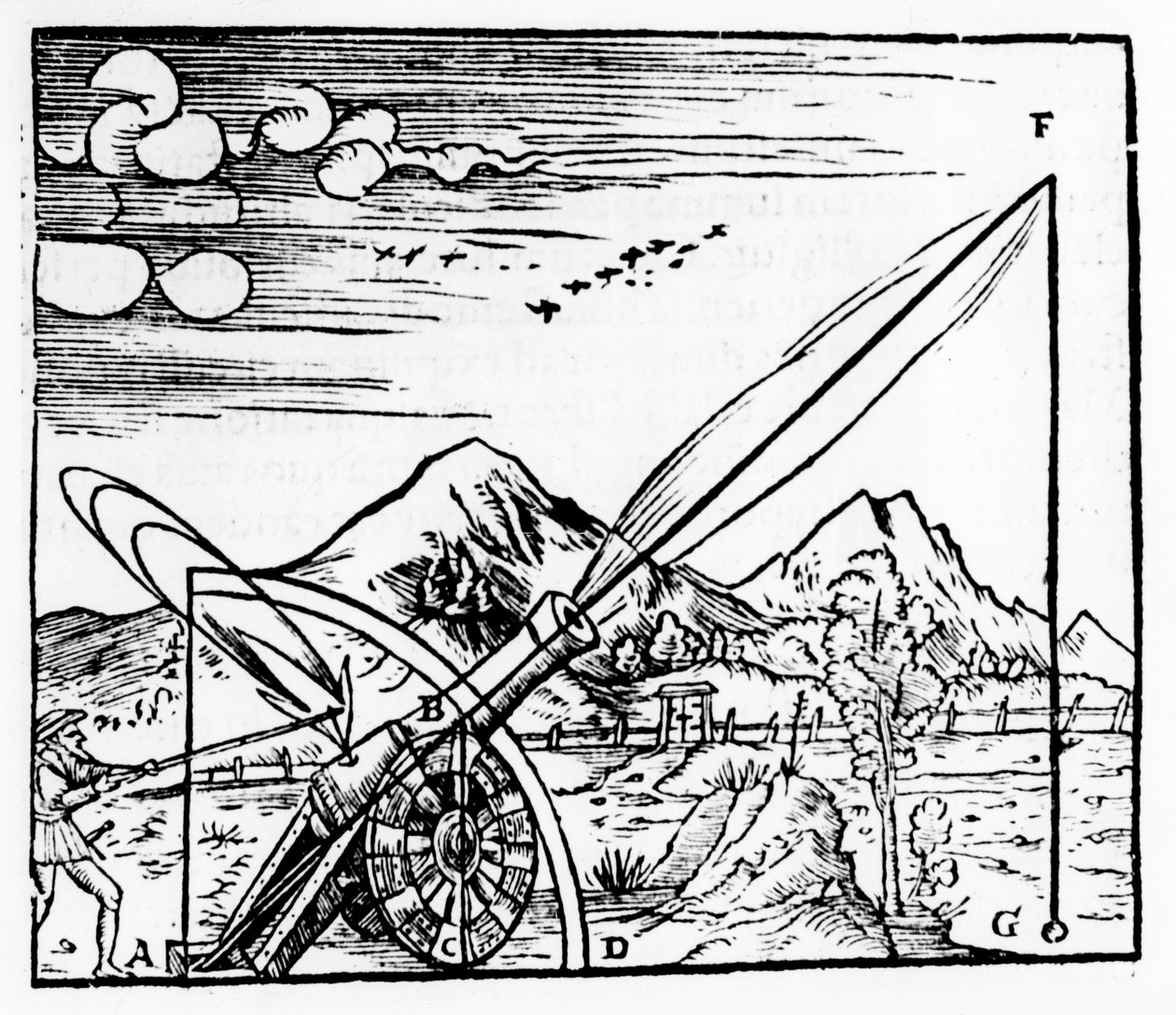 Gunner affyrer en kanon, 1561 af Unbekannt