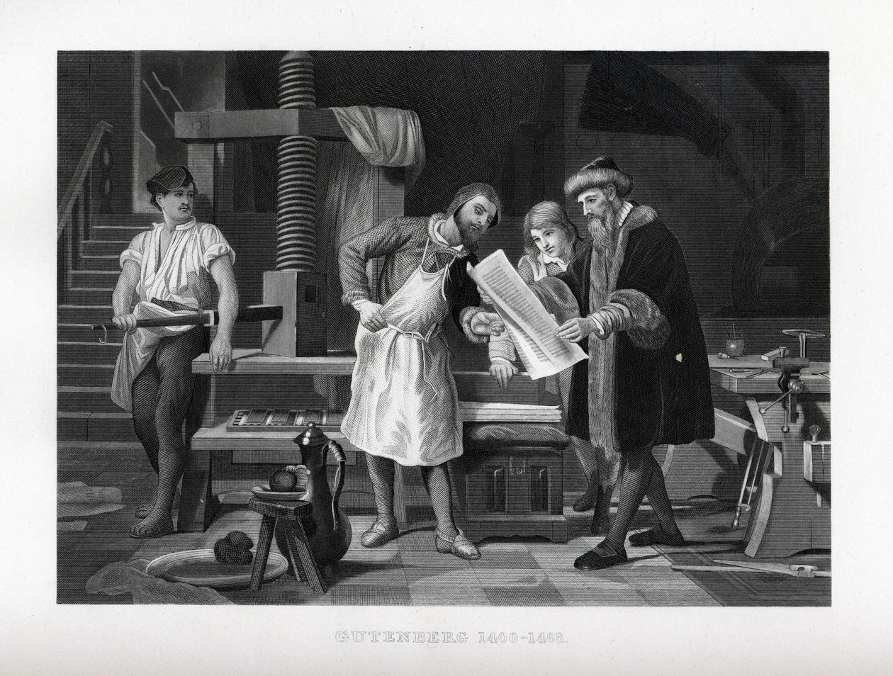 Gutenberg 1400-1468, 1882 af Unbekannt