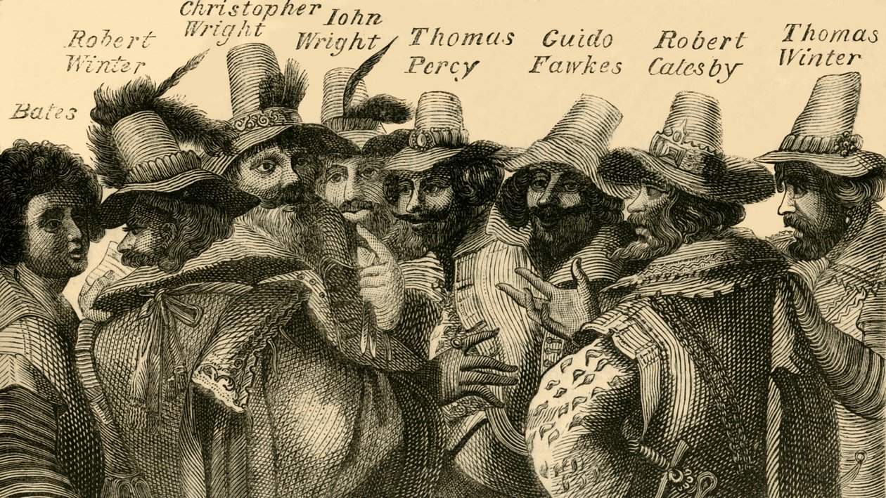 Guy Fawkes and the Conspirators, c1872. af Unbekannt