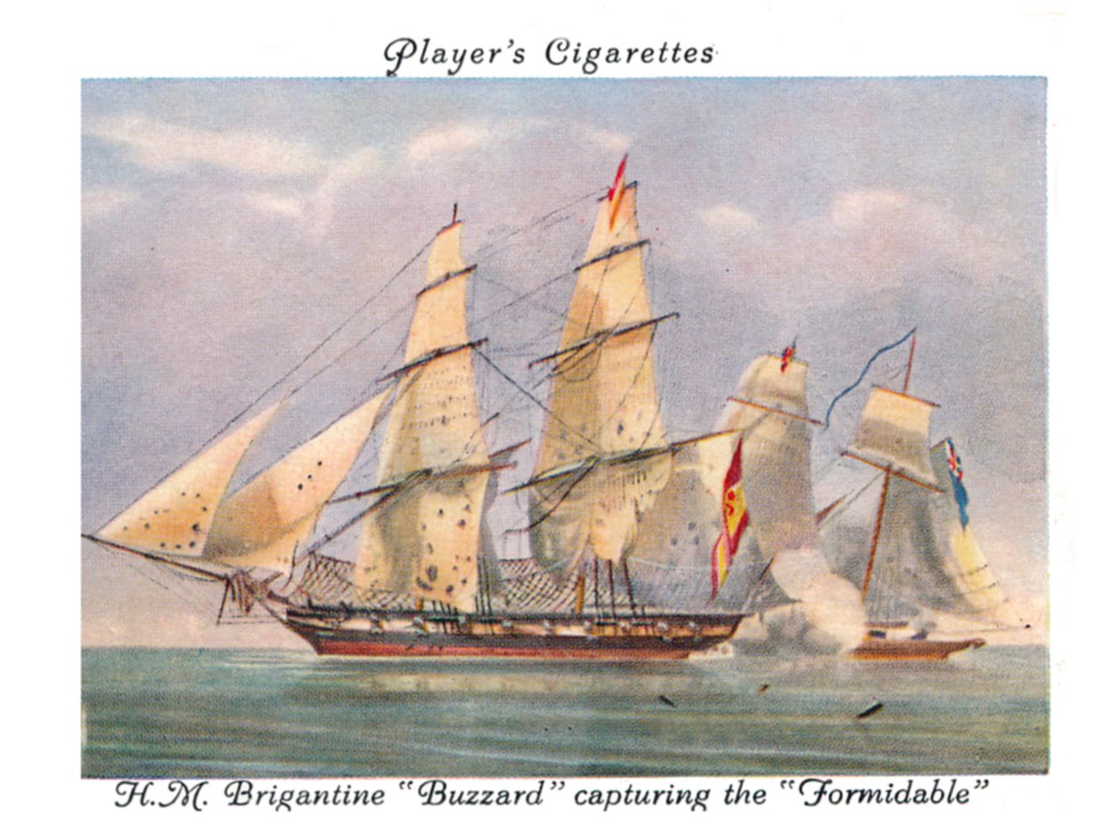 H.M.Brigantine Buzzard fanger The Formidable, 1936. af Unbekannt