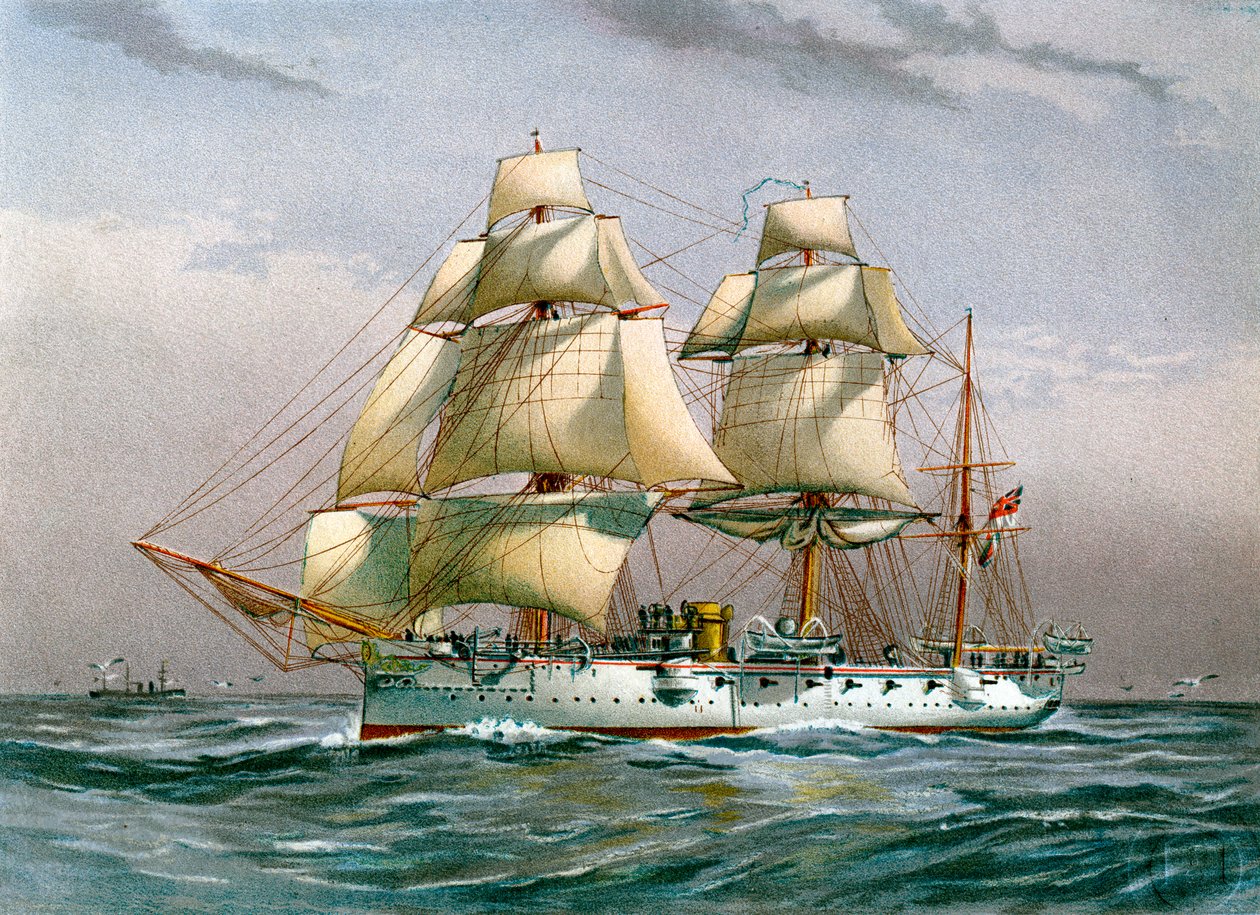 HMS Calliope, Royal Navy 3. klasse krydser, c1890-c1893 af Unbekannt
