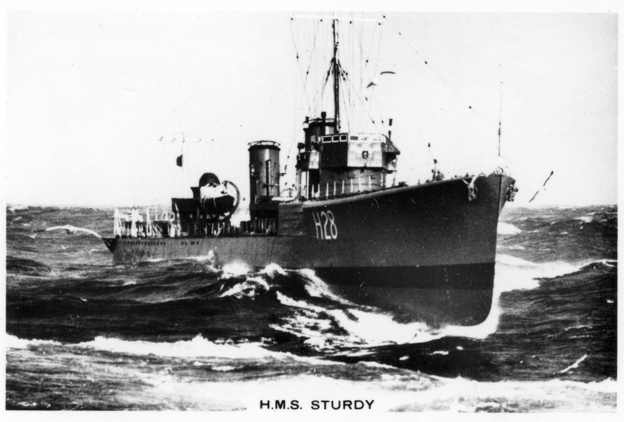 HMS Sturdy, S-klasse destroyer, 1937 af Unbekannt