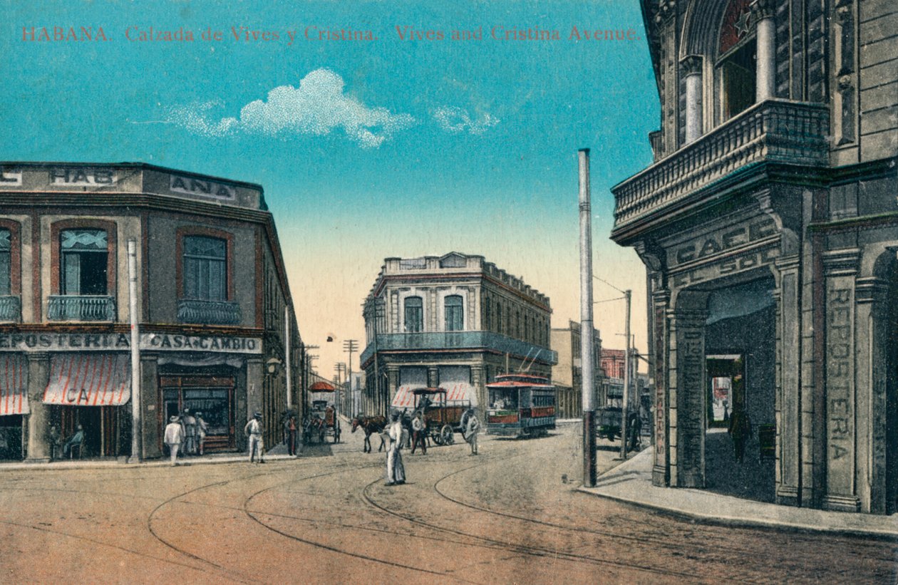 Havana. Jaget af Vives og Cristina. Vives og Cristina Avenue, Cuba, c1910 af Unbekannt