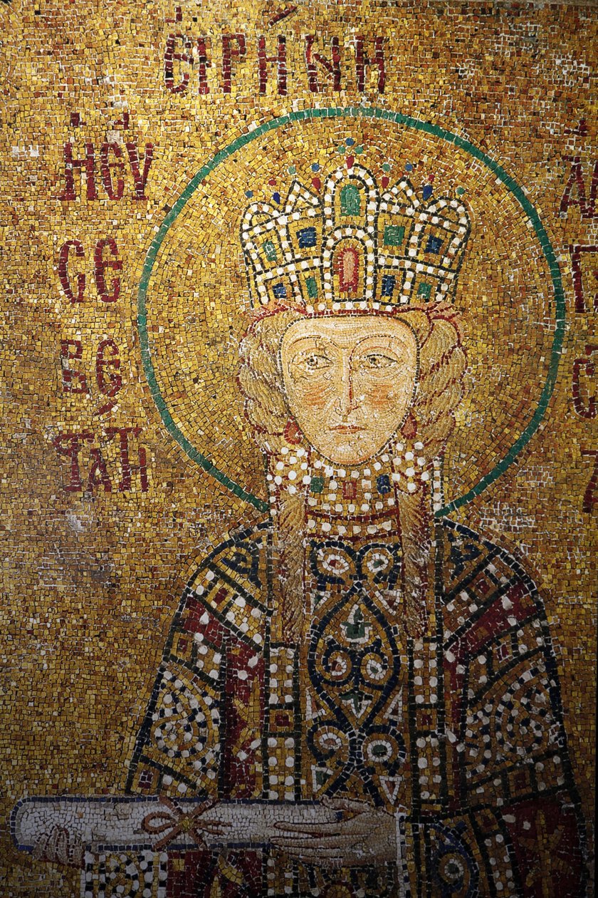 Hagia Sophia mosaik: Kejserinde Irene holder en rulle Istanbul Turquie af Unbekannt