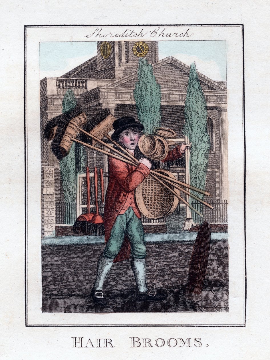 Hårkoste, Shoreditch Church, London, 1805 af Unbekannt