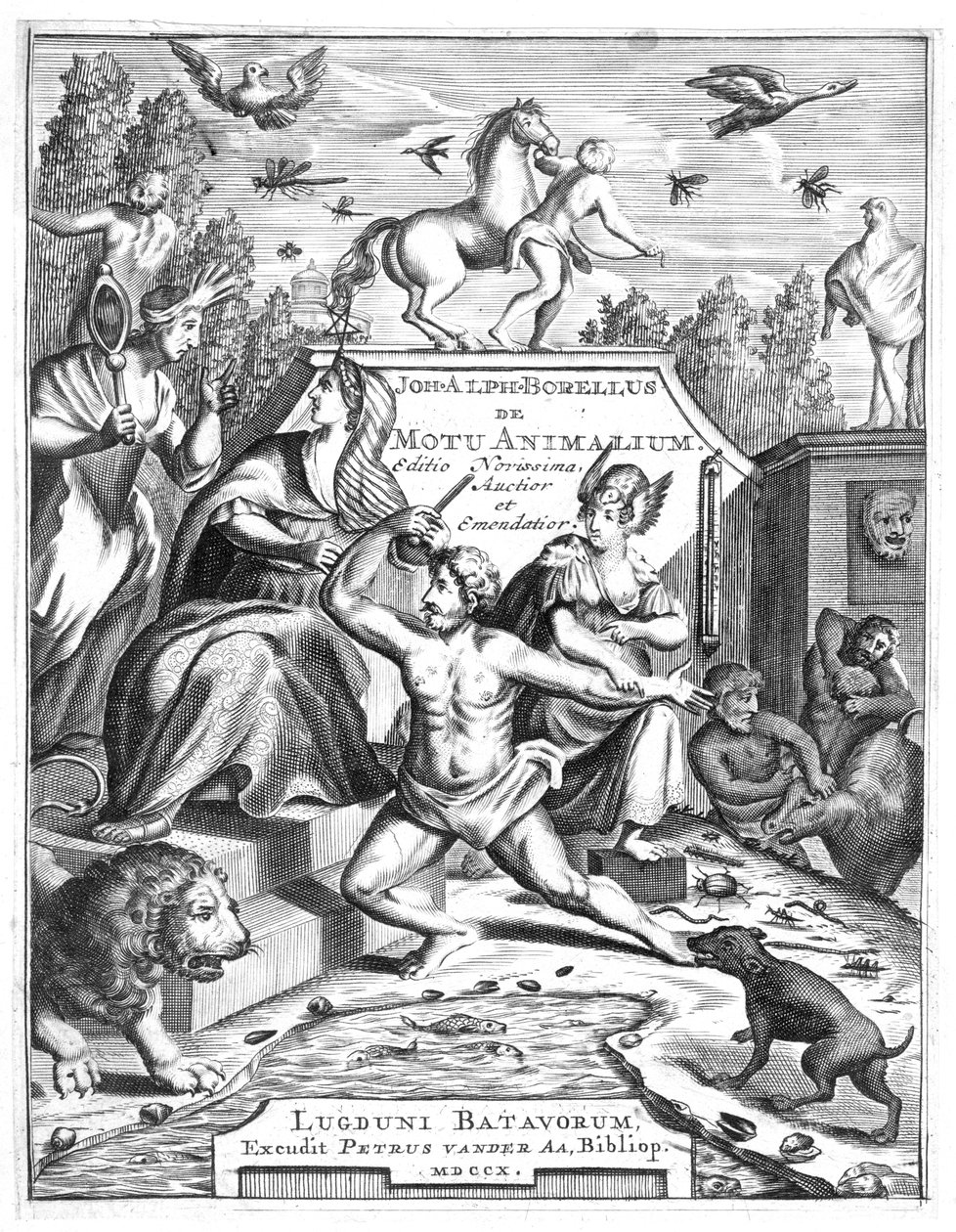 Halvtitel af De Motu Animalum af Giovanni Borelli, 1710 af Unbekannt