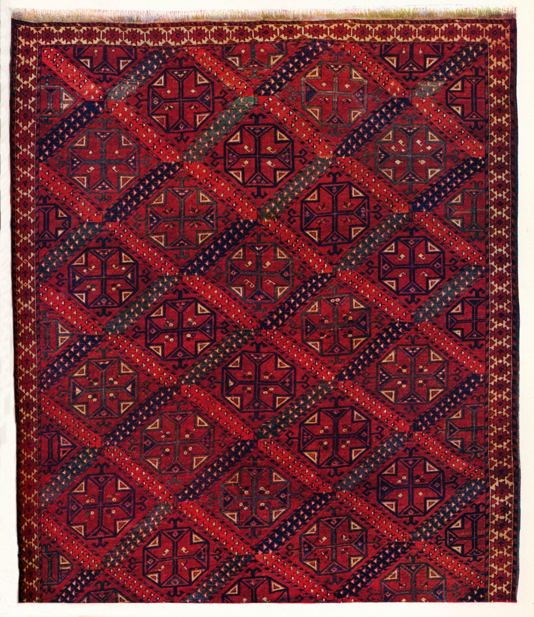 Halvdelen af et Ersari Turkoman tæppe, c1700 af Unbekannt