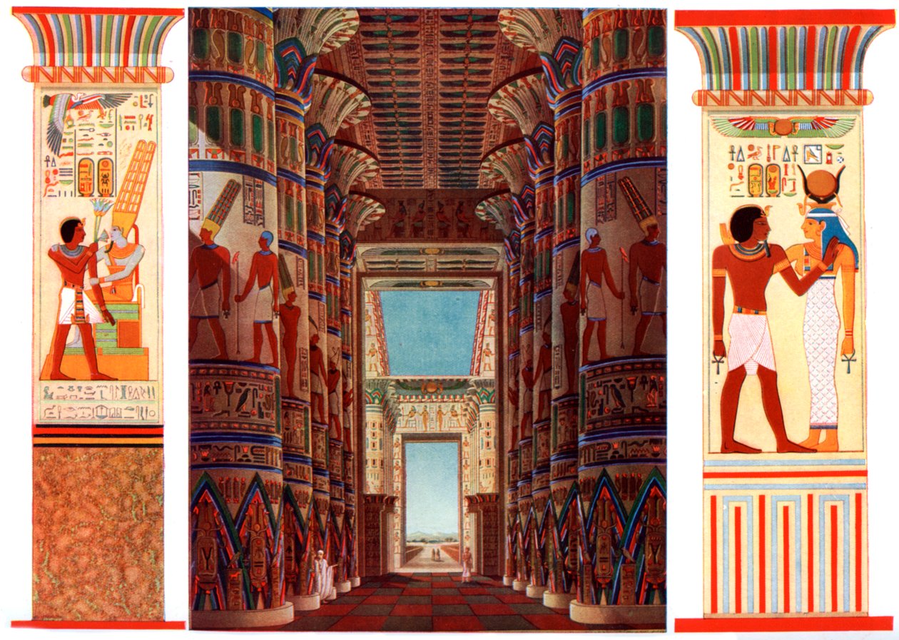 Hall of Columns i det store tempel i Karnak, Egypten, 1933-1934 af Unbekannt