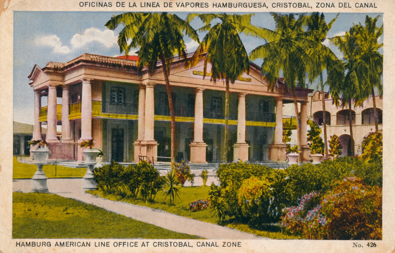 Hamburg American Line Office i Cristobal, Canal Zone, c1920