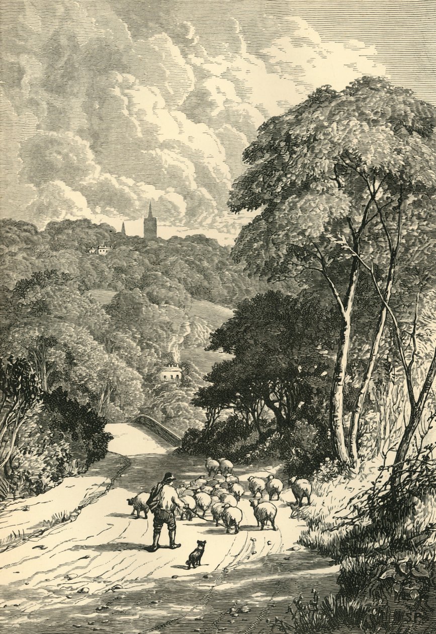 Hampstead, fra Kilburn Road, c1876. af Unbekannt