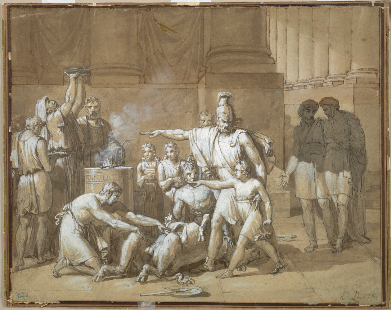 Hannibal sværger evigt fjendskab mod Rom, ca. 1808. af Unbekannt