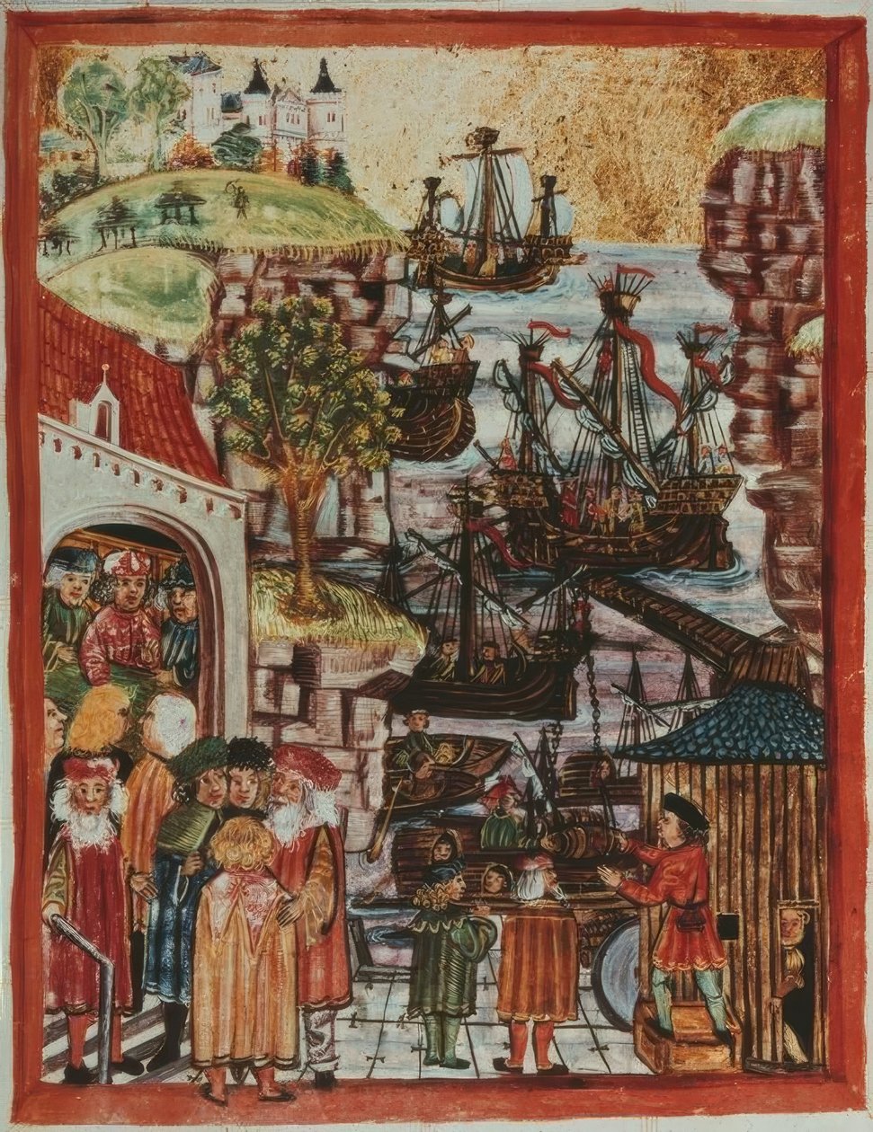 Hansiske skibe 1497 / bog illuminator. af Unbekannt