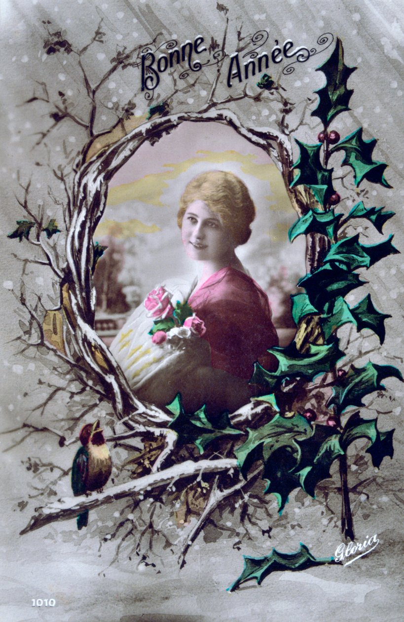 Godt nytår, fransk postkort, c1900 af Unbekannt