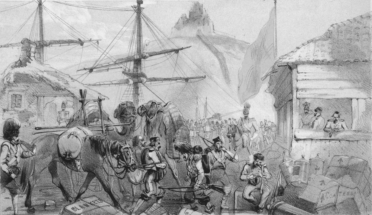 Balaklavas havn. Landingsstedet, c1850