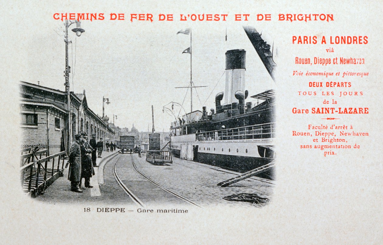 Havnestation, Dieppe, c1900 af Unbekannt