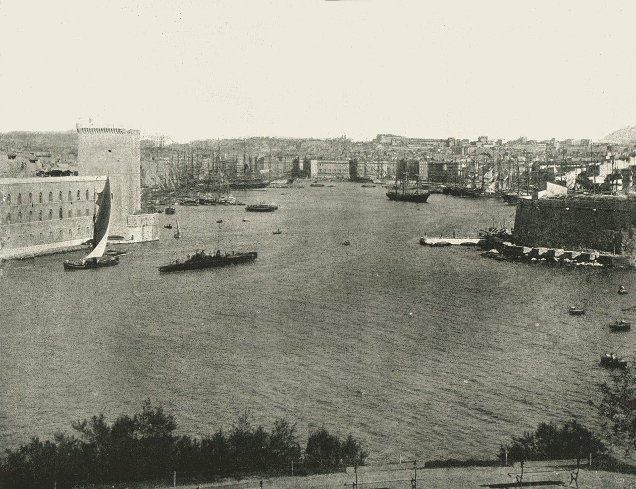 Havneudsigt, Marseille, Frankrig, 1895. af Unbekannt