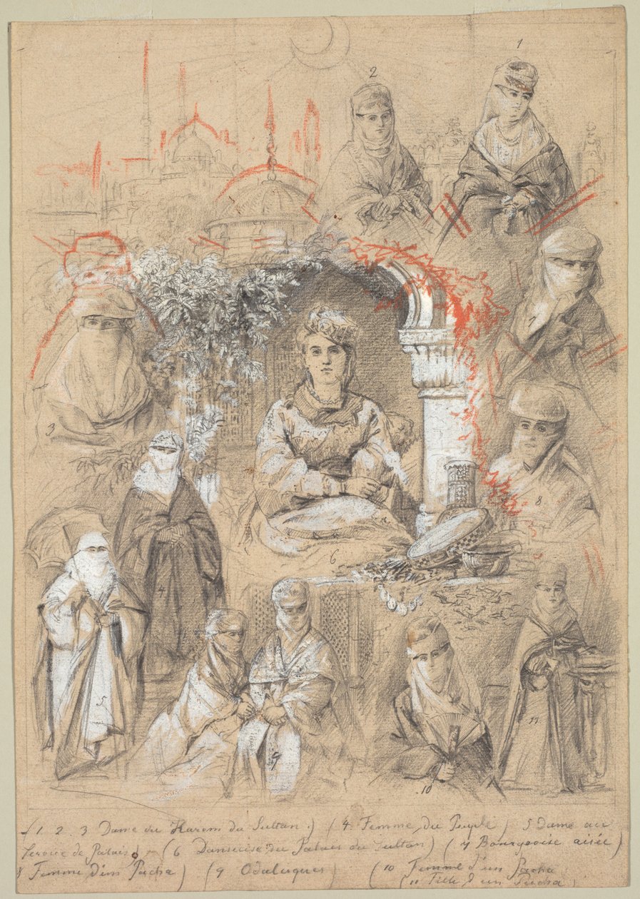Harem Kvinder, 1800-tallet. af Unbekannt