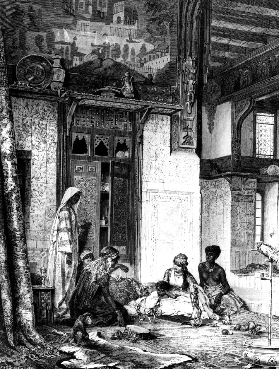 Harem i et kalif-palæ, 1880 af Unbekannt