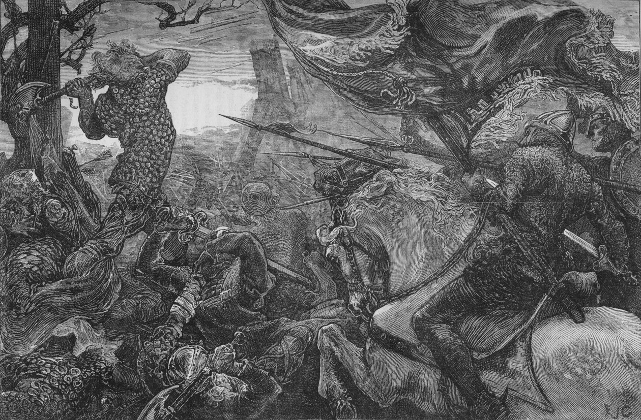 Harold i slaget ved Hastings, 1066, c1880 af Unbekannt