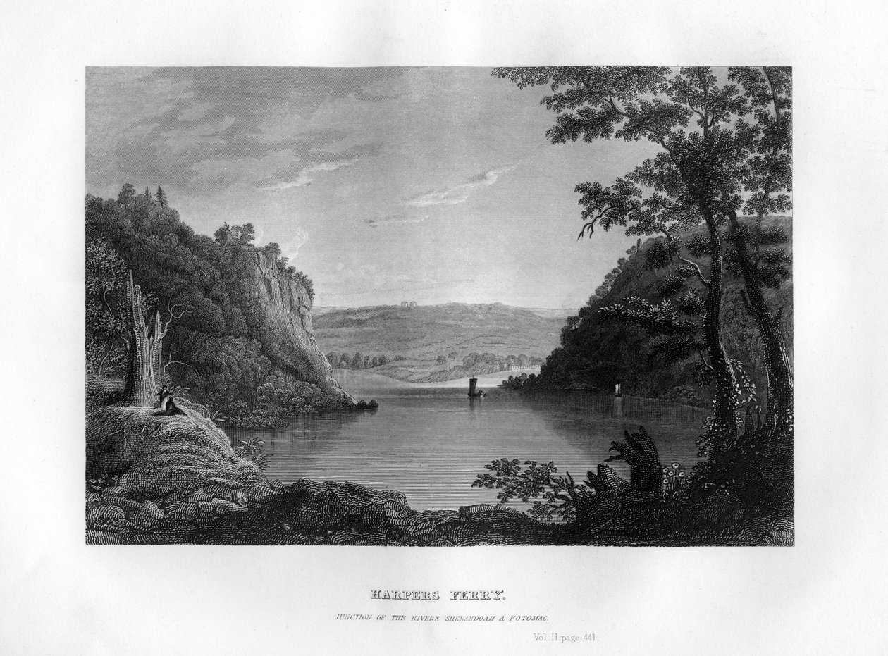 Harpers Ferry, krydset mellem Shenandoah og Potomac-floderne, West Virginia, USA, 1855 af Unbekannt