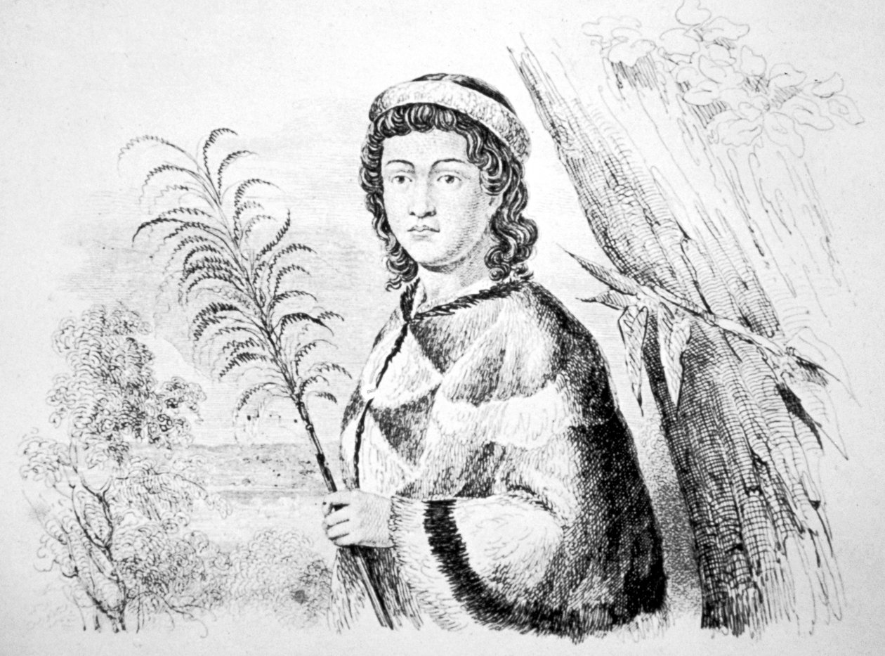 Hawaii-prinsesse Nahienaena. c1700-tallet af Unbekannt