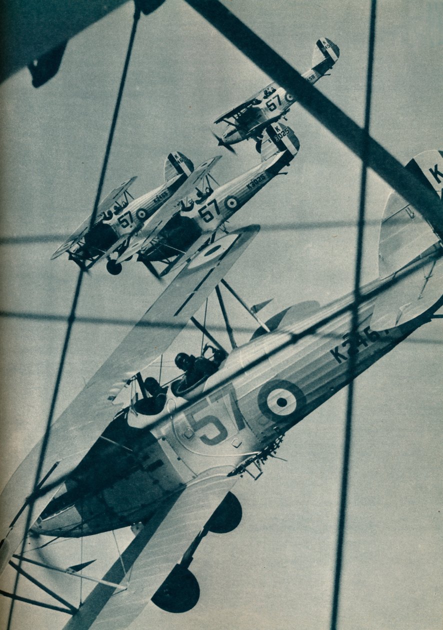 Hawker Hart biplan flyver i formation, c1936 c1937 af Unbekannt