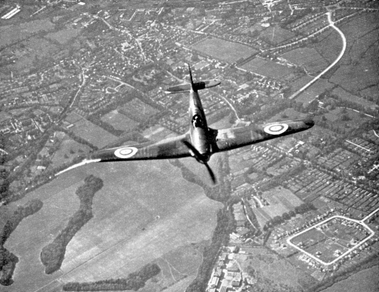 Hawker Hurricane i flugt, Battle of Britain, Anden Verdenskrig, 1940 af Unbekannt