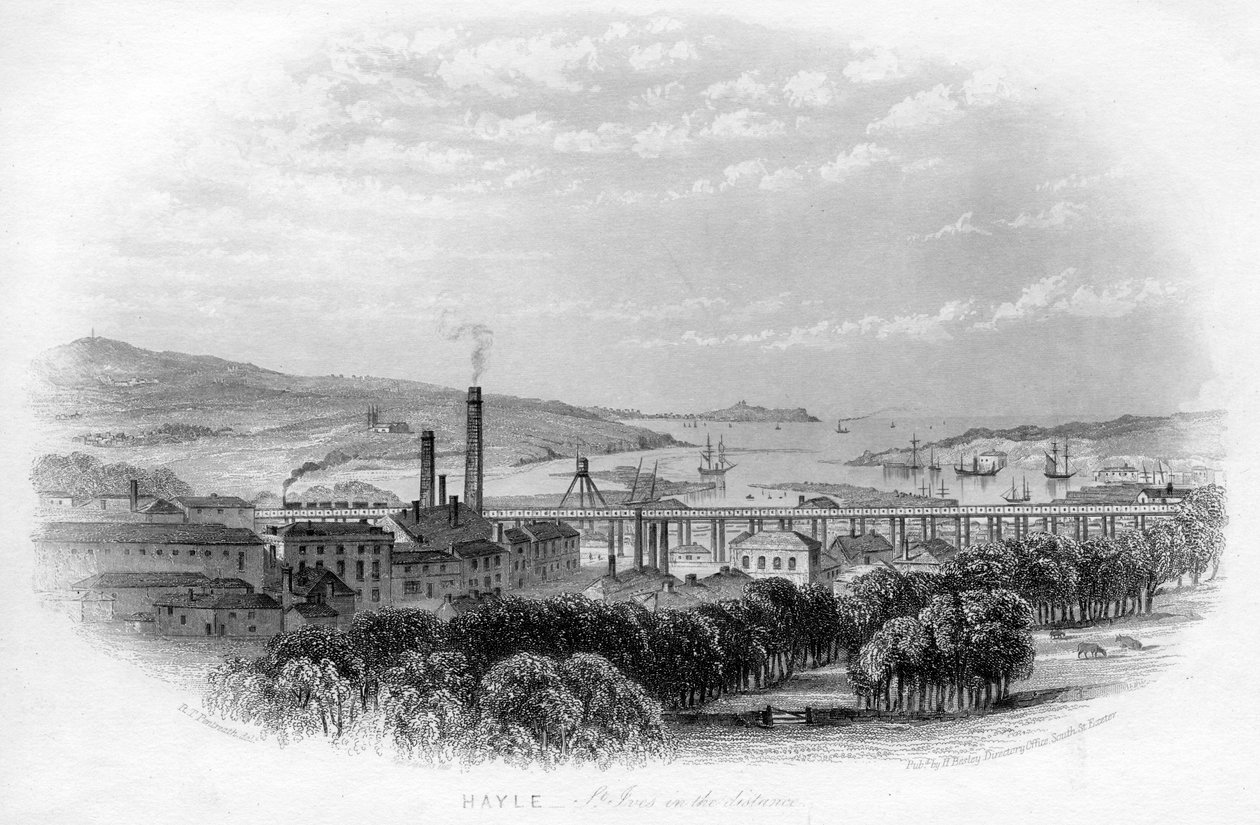 Hayle St Ives i det fjerne, c1860 af Unbekannt