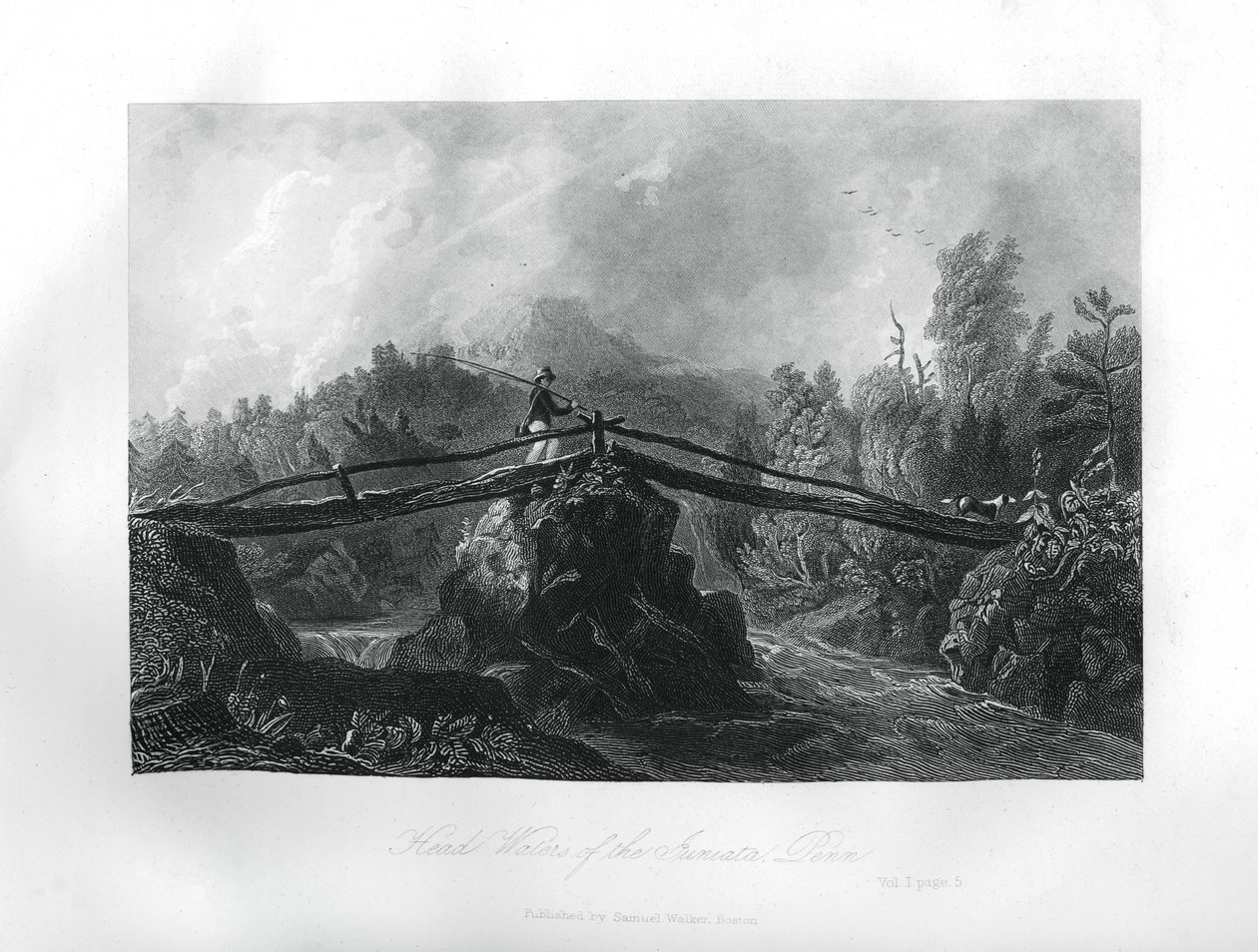 Udspring af Juniata-floden, Pennsylvania, 1855 af Unbekannt