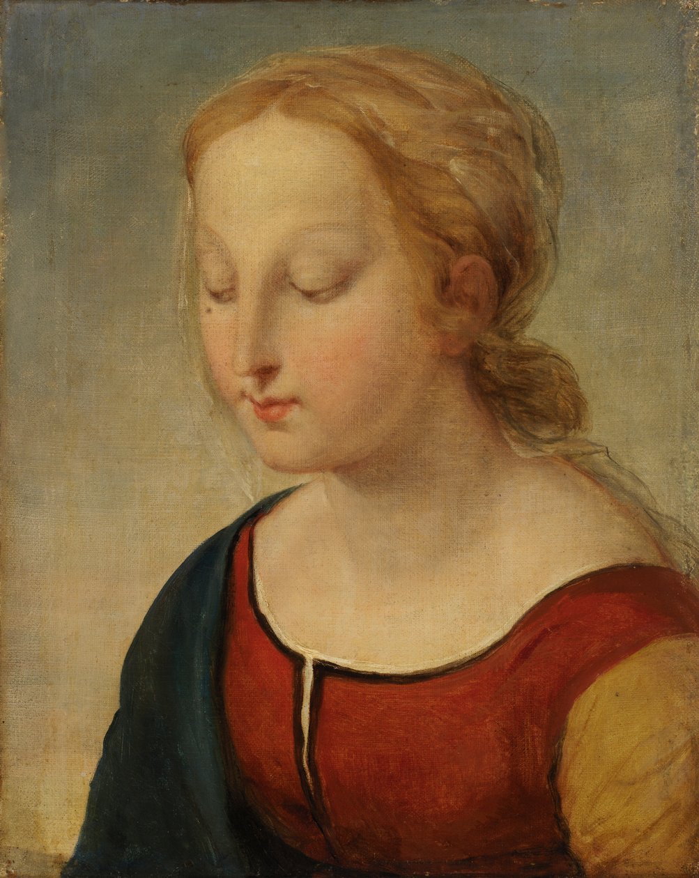 Madonnaens hoved fra la Belle Jardiniere, 1800-tallet. af Unbekannt