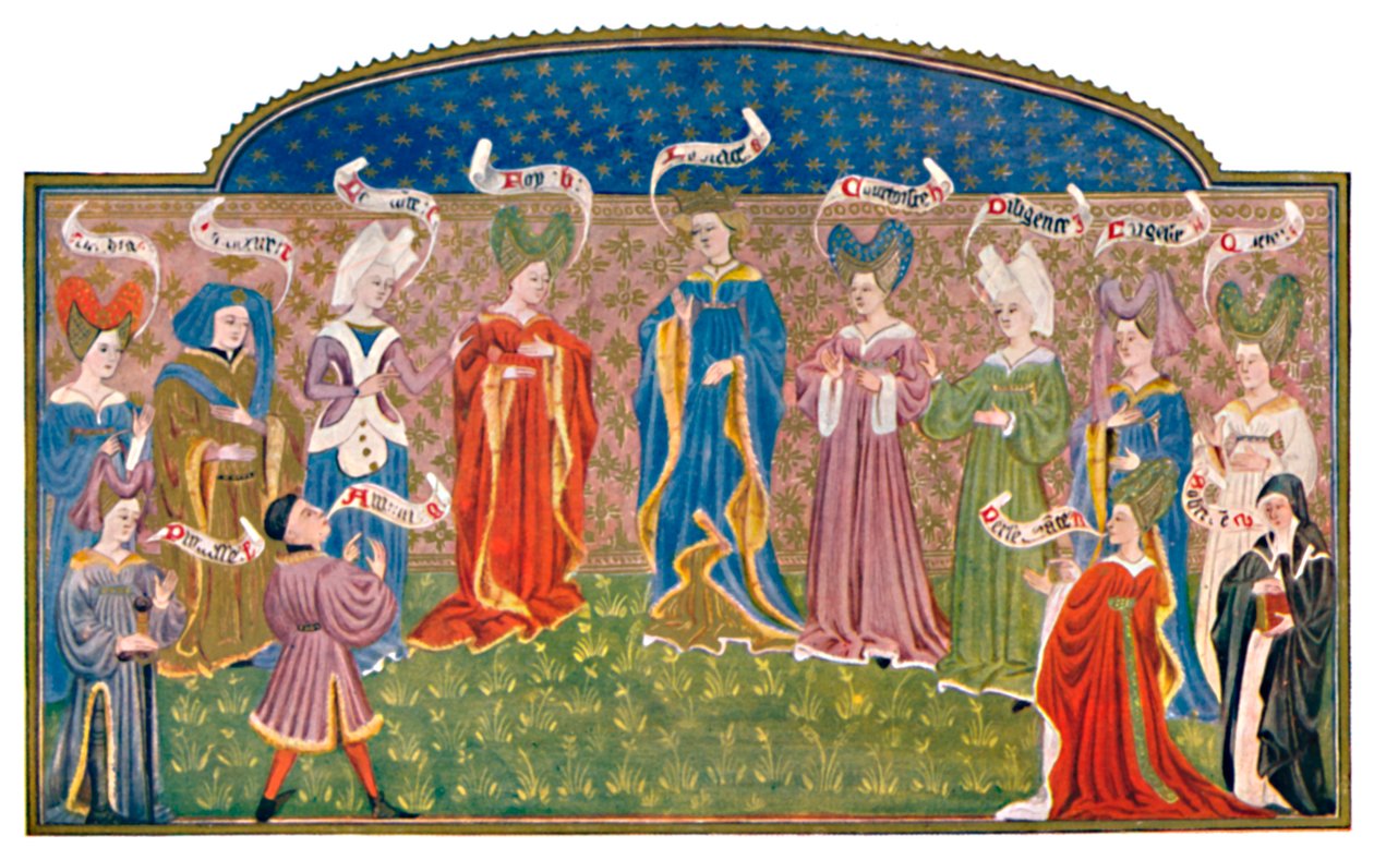 Hovedbeklædning i det femtende århundrede MS. Roy. 15 E. v., 1400-tallet, 1903 af Unbekannt