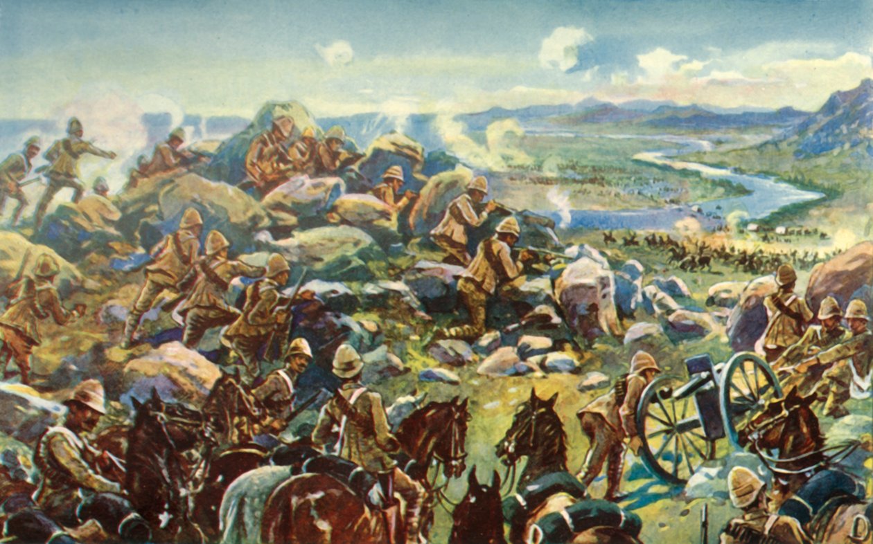 På vej af Cronje - General French blokerer vejen ved Koodoosrand Drift, 1901. af Unbekannt