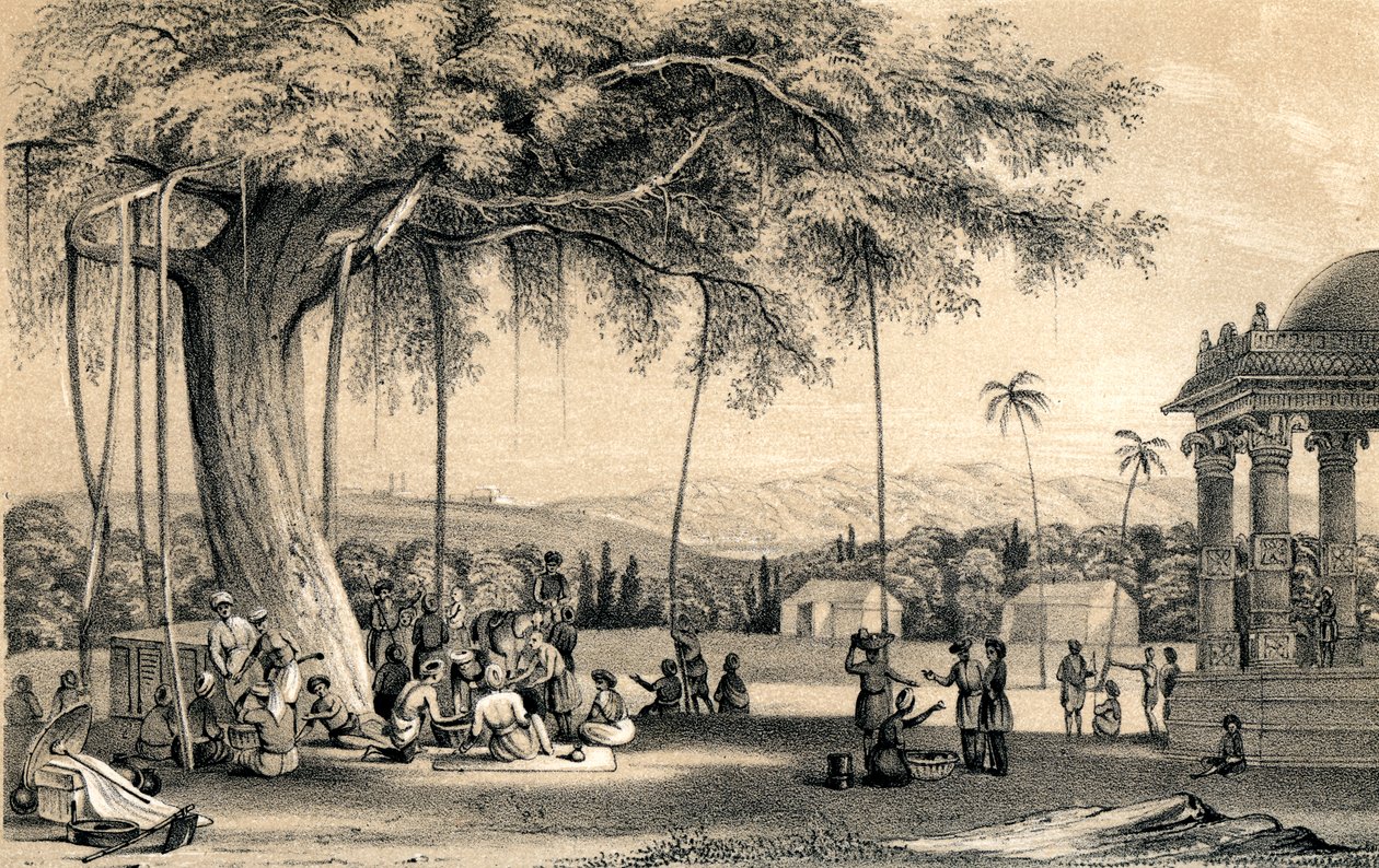 Landsbyens leder, der holder sit hof, 1847 af Unbekannt