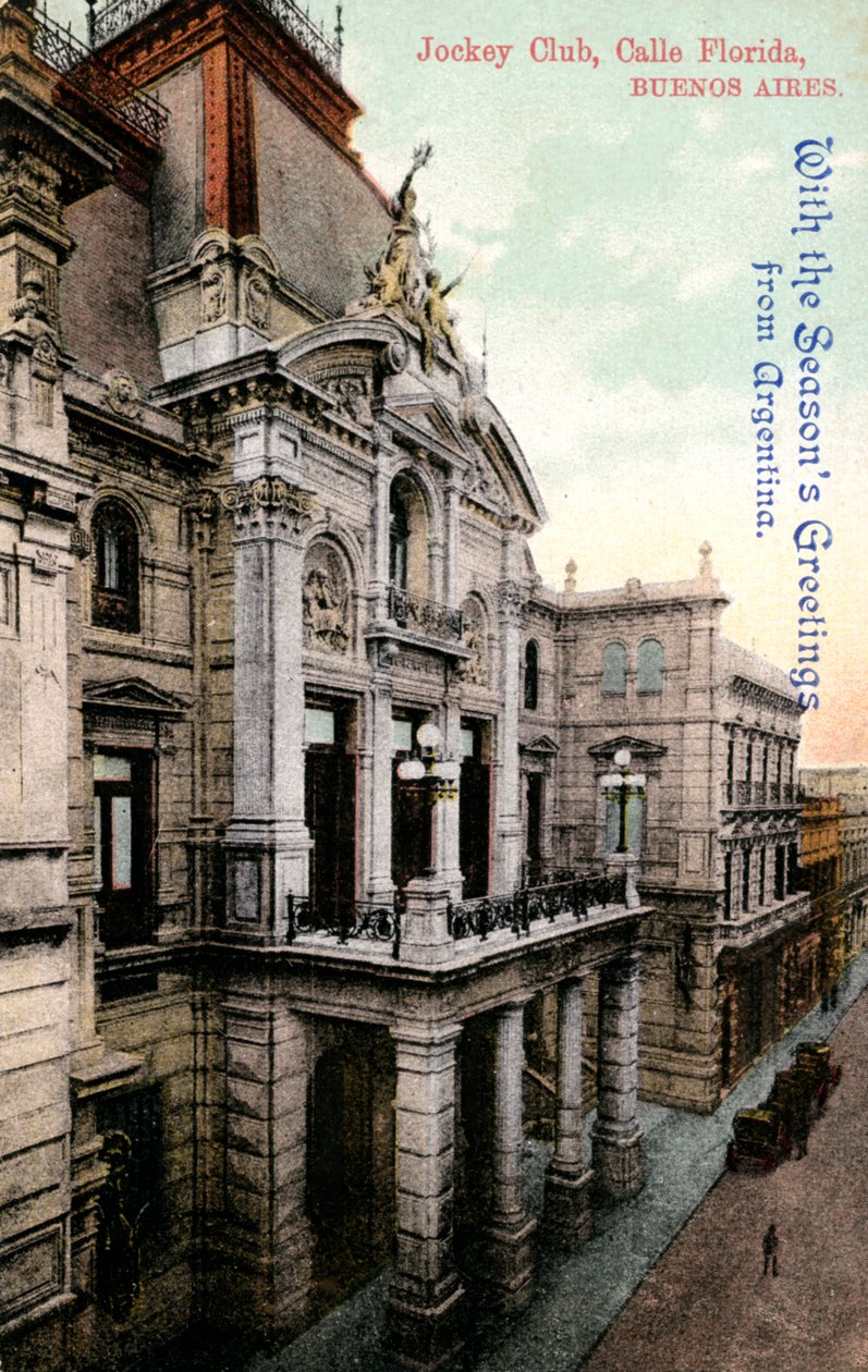 Hovedkvarter for Jockey Club, Calle Florida, Buenos Aires, Argentina, begyndelsen af det 20. århundrede af Unbekannt