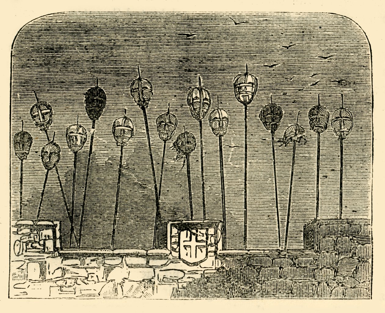 Heads on Old London Bridge, c1872. af Unbekannt
