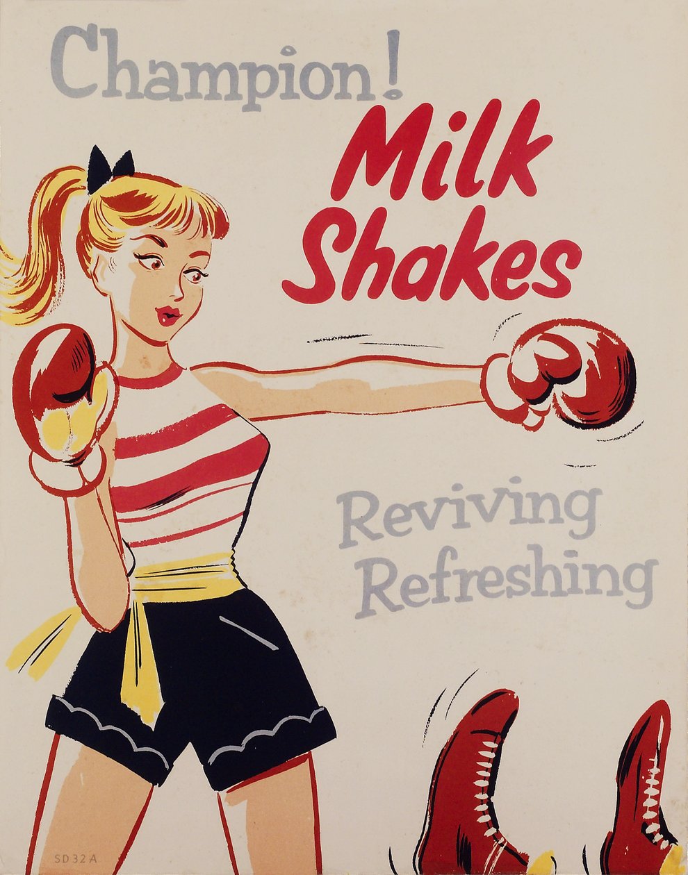Sundhedsuddannelse ïChampion! Milkshakes, plakat, c 1955-1960 af Unbekannt