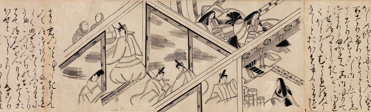 Heartvine Aoi kapitel fra The Tale of Genji Genji monogatari, 1500-tallet. af Unbekannt