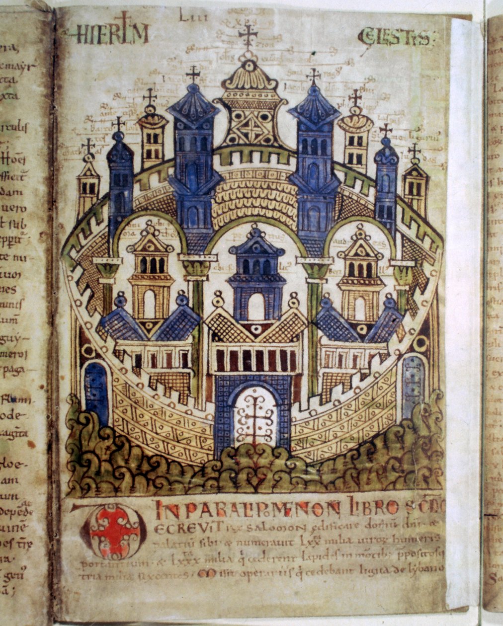 Det himmelske Jerusalem, en side fra Liber Floridus, 1100-tallet af Unbekannt