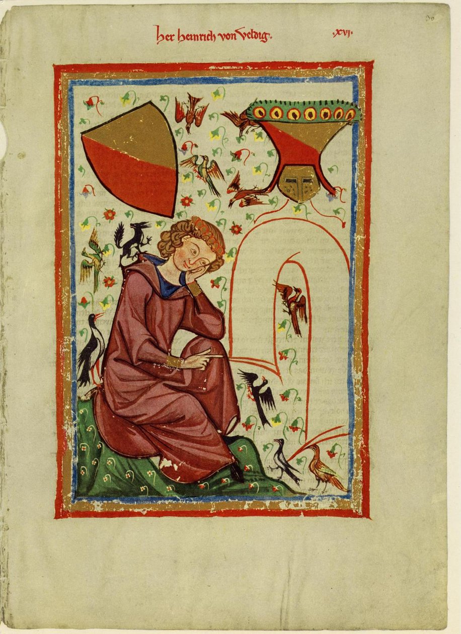 Heinrich von Veldeke fra Codex Manesse, mellem 1305 og 1340 af Unbekannt
