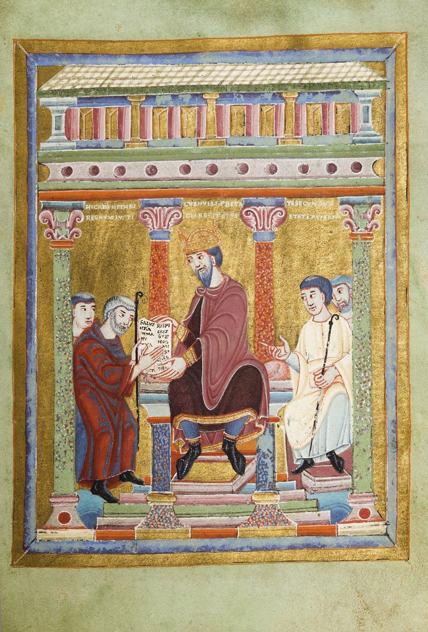 Henrik III, den hellige romerske kejser Evangelarium for Henrik III, 10391043 af Unbekannt