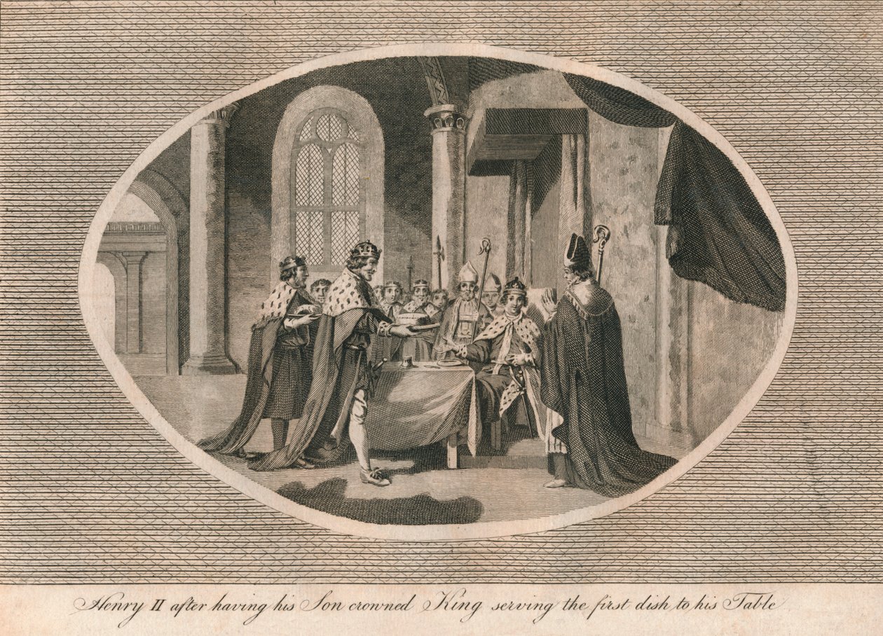Henrik II, efter at have fået sin søn kronet til konge, serverede den første ret til hans bord, 1170 1793 af Unbekannt