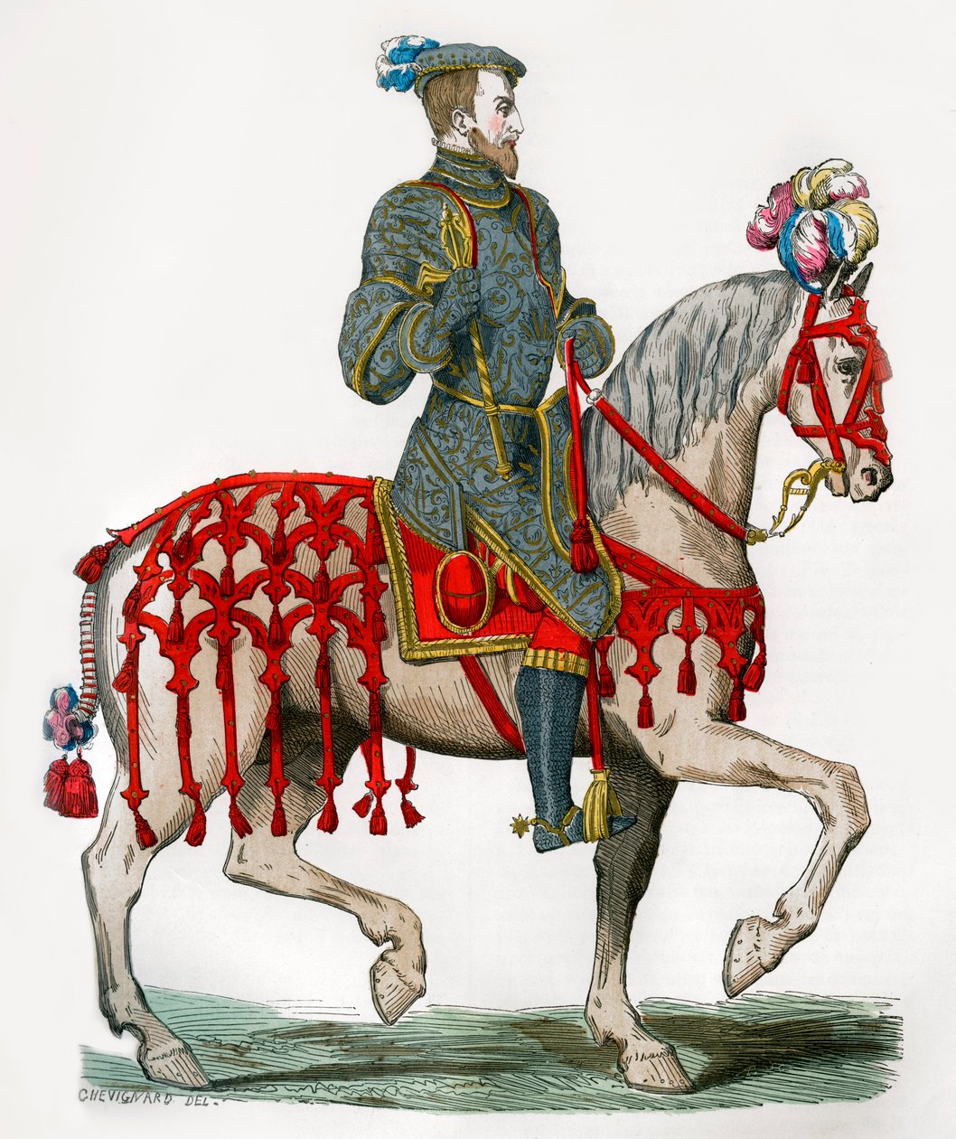 Henrik II af Frankrig, som kaptajn for det lette kavaleri, 1500-tallet 1882-1884 af Unbekannt